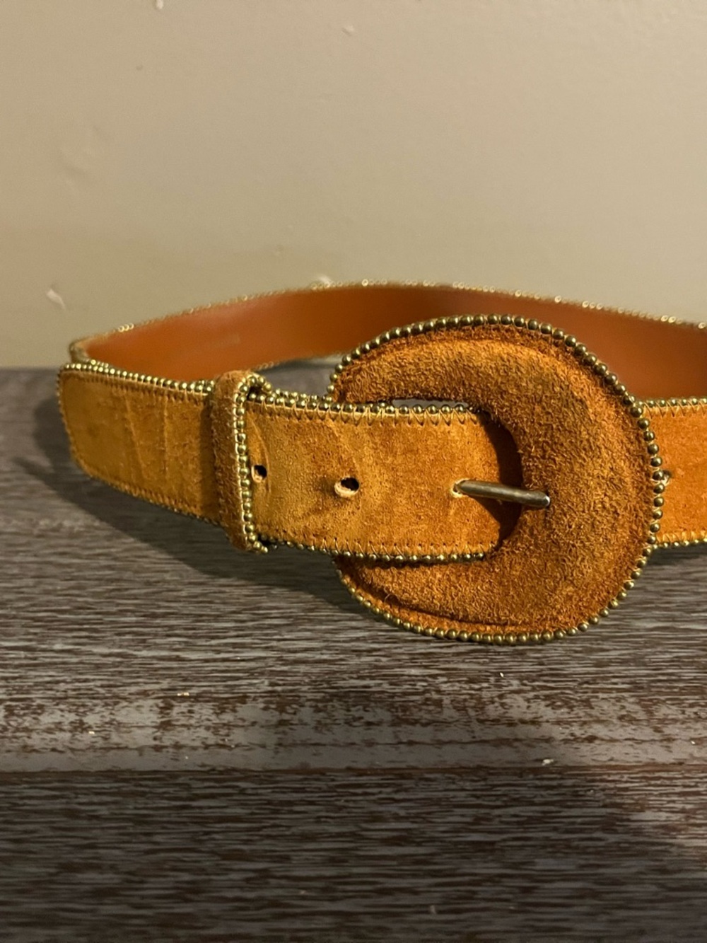 Sostanza brand genuine pig suede belt 1.5 inches x 40 inches